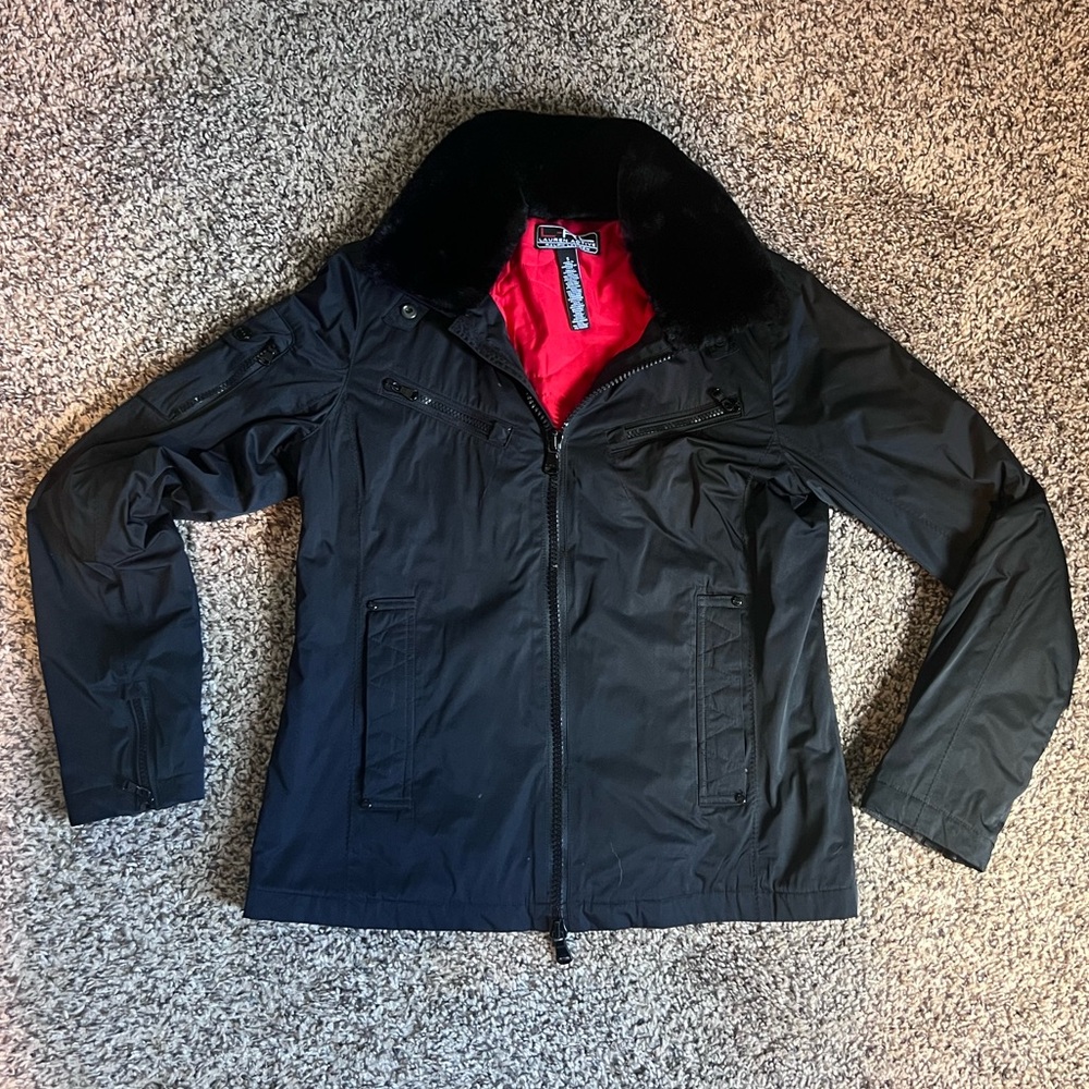 Lauren Ralph Lauren Black Jacket with Red Lining
